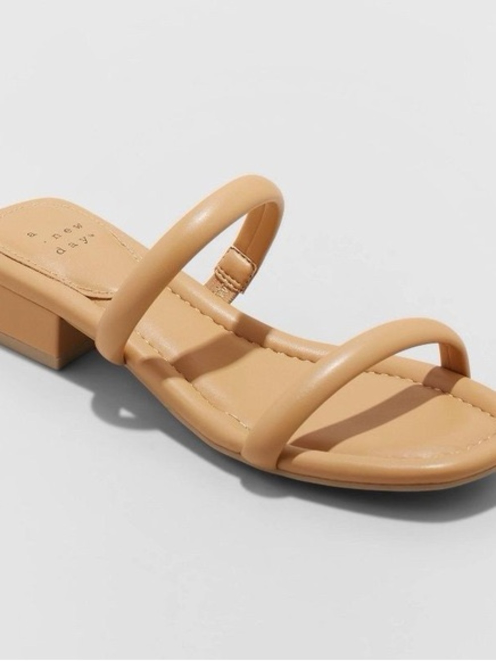 a new day Nude/Tan Double-Strap Low Block Heel Sandal